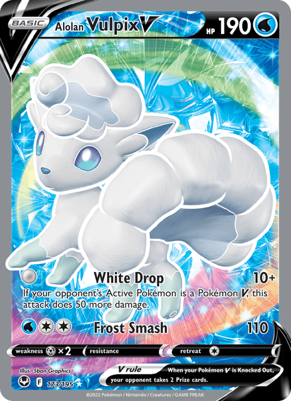 Alolan Vulpix V (Full Art) #173/195 - Silver Tempest