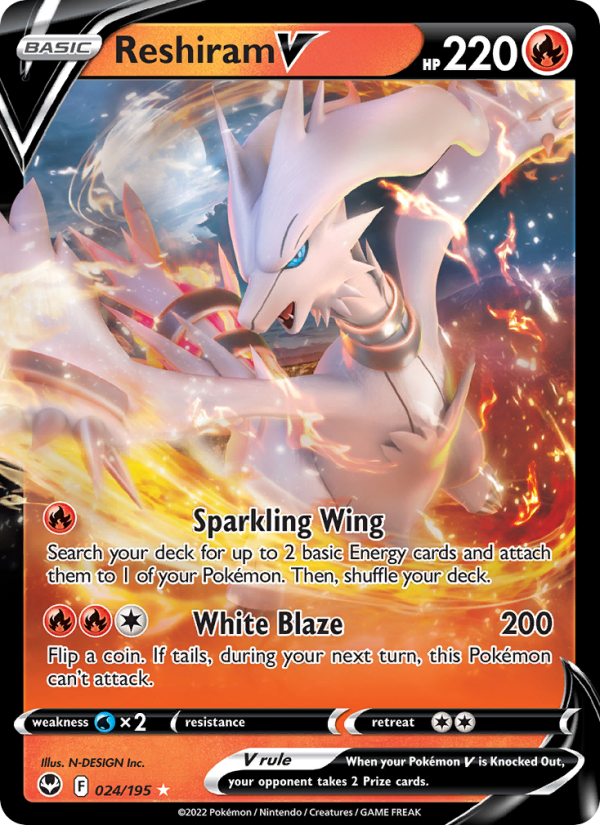 Reshiram V #024/195 - Silver Tempest