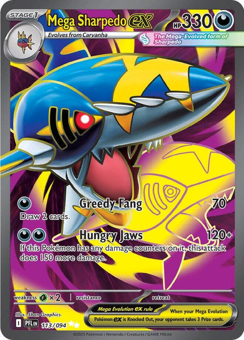 Mega Sharpedo ex #113/094 - Phantasmal Flames