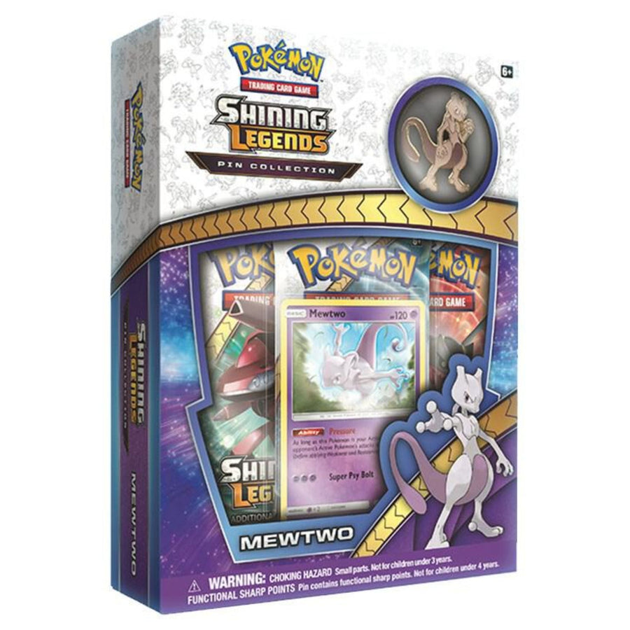 Pokemon Sun & Moon Shining Legends Mewtwo Pin Collection Box