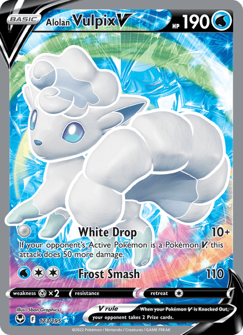 Alolan Vulpix V (Full Art) #173/195 - Silver Tempest