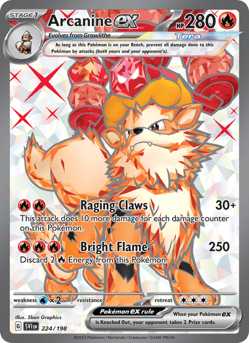 Arcanine ex #224/198 - Scarlet & Violet Base Set