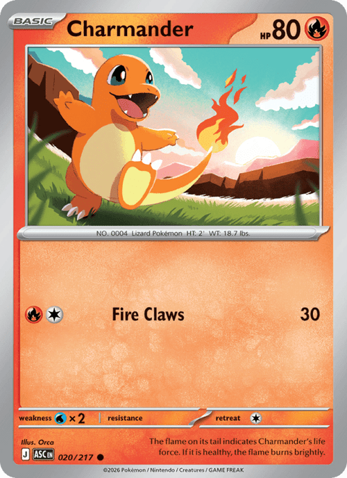 Charmander - 020/217 (Cosmos Holo) #020/217 - Miscellaneous Cards & Products