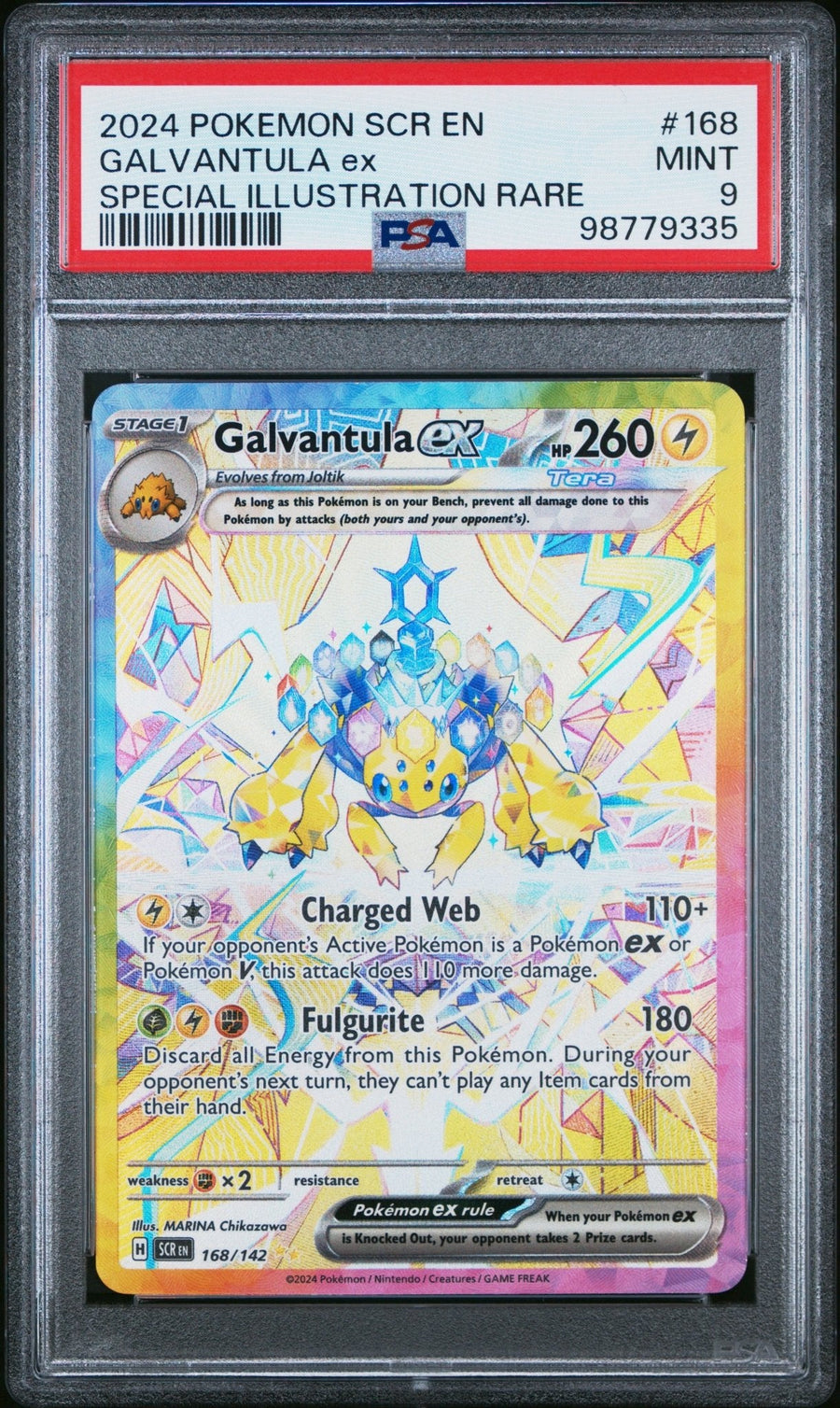 Galvantula ex #168/142 - Stellar Crown - PSA 9.0 MINT