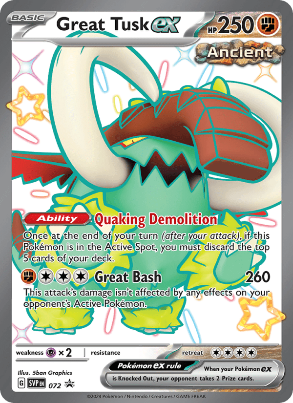 Great Tusk ex #072 - Scarlet & Violet Promo