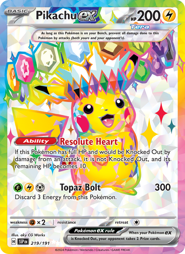 Pikachu ex #219/191 - Surging Sparks