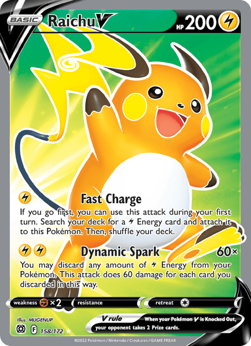 Raichu V (Full Art) #158/172 - Brilliant Stars