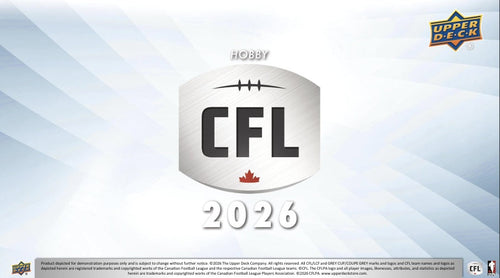 2026 Upper Deck CFL Football Hobby Box / Case PRE ORDER