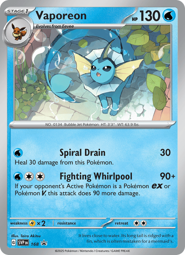 Vaporeon (Cosmos Holo) #168 - Scarlet & Violet Promo