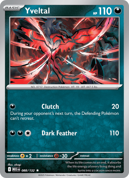 Yveltal (Mega Evolution Stamped) #088/132 - Miscellaneous Cards & Products