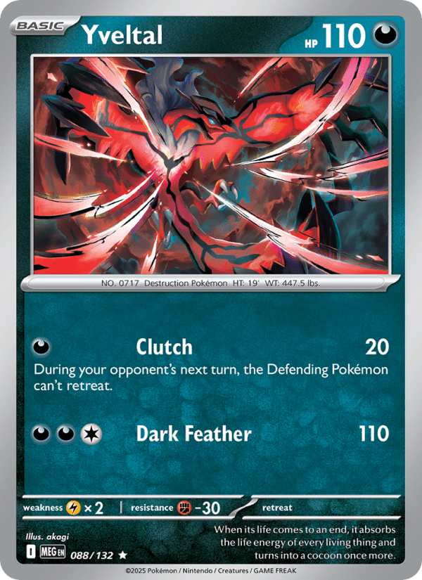 Yveltal (Mega Evolution Stamped) #088/132 - Miscellaneous Cards & Products
